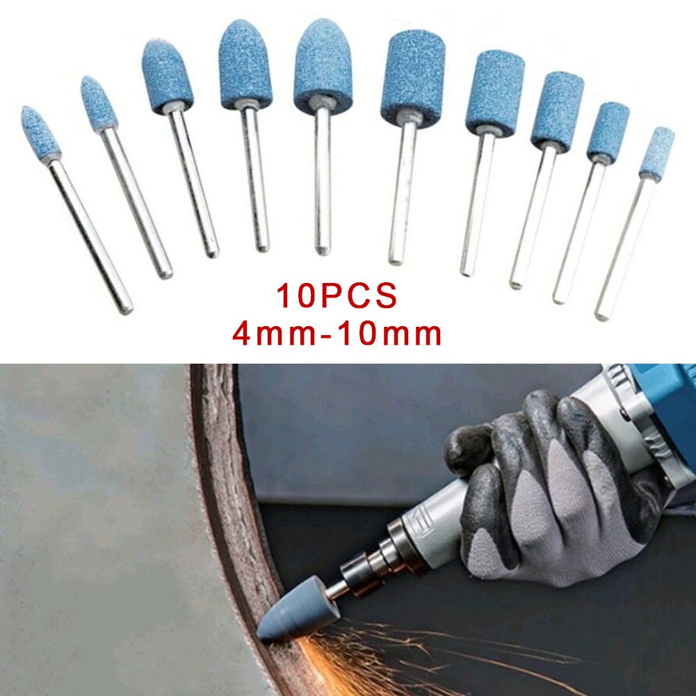 10pcs Polishing Wheel Head Abrasive Head Mounted Stone For Dry Mill Rotary Electric Power Tools Grinding Stone Accessories