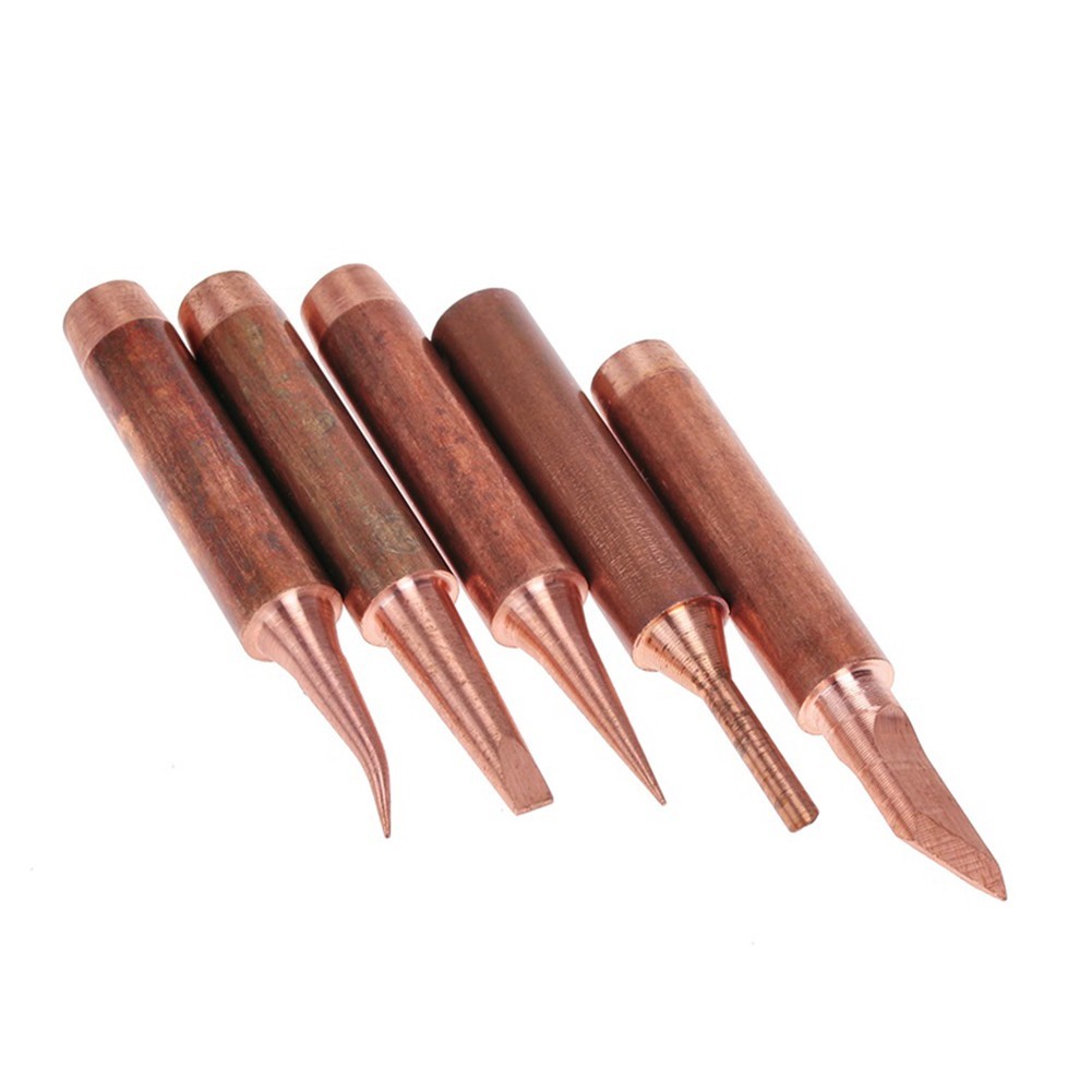 5pcs/set 900M-TCopper Soldering Iron Pure Copper 900M Soldering Iron Headset Inside Hot Bare Copper Electric Soldering Iron Tip