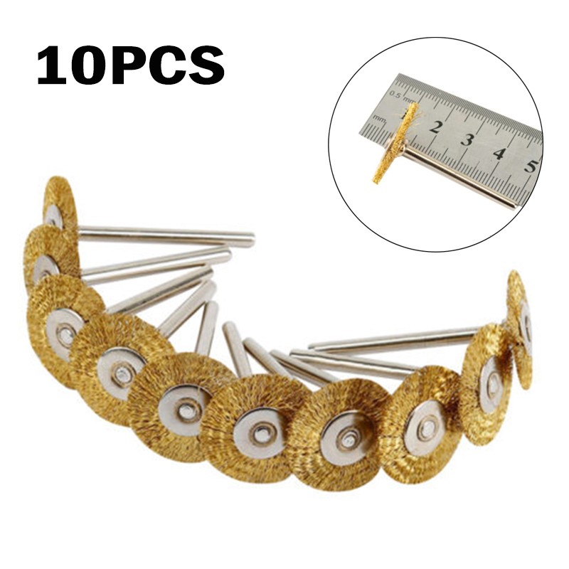 10pcs/lot Copper Brush Wire Wheel Brushes Die Grinder Rotary Electric Tool for Engraver, Dream 25mm Rotary Grinder Copper Brush