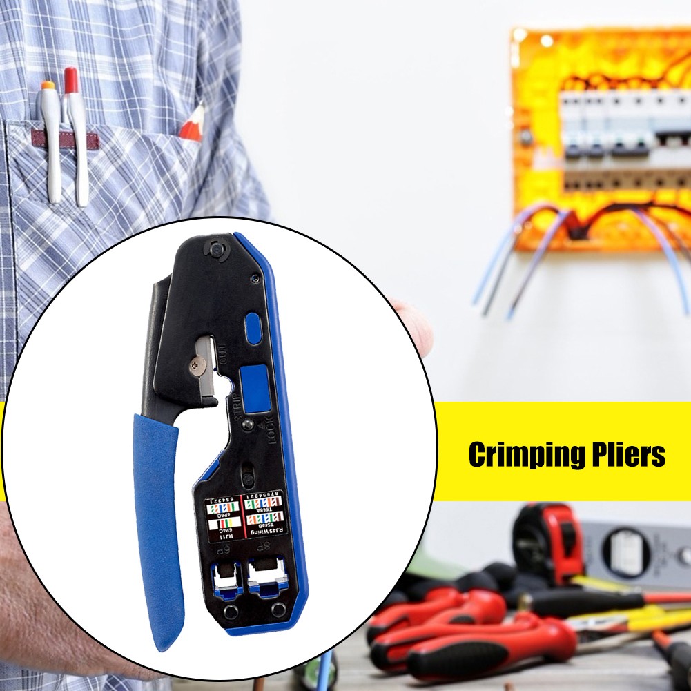 Multifunction Connector Crimp Plier Cable 8P/6P/CAT5/CAT6 Crystal Head Clip Mesh Crimper Tool Cable Pliers Wire Stripper