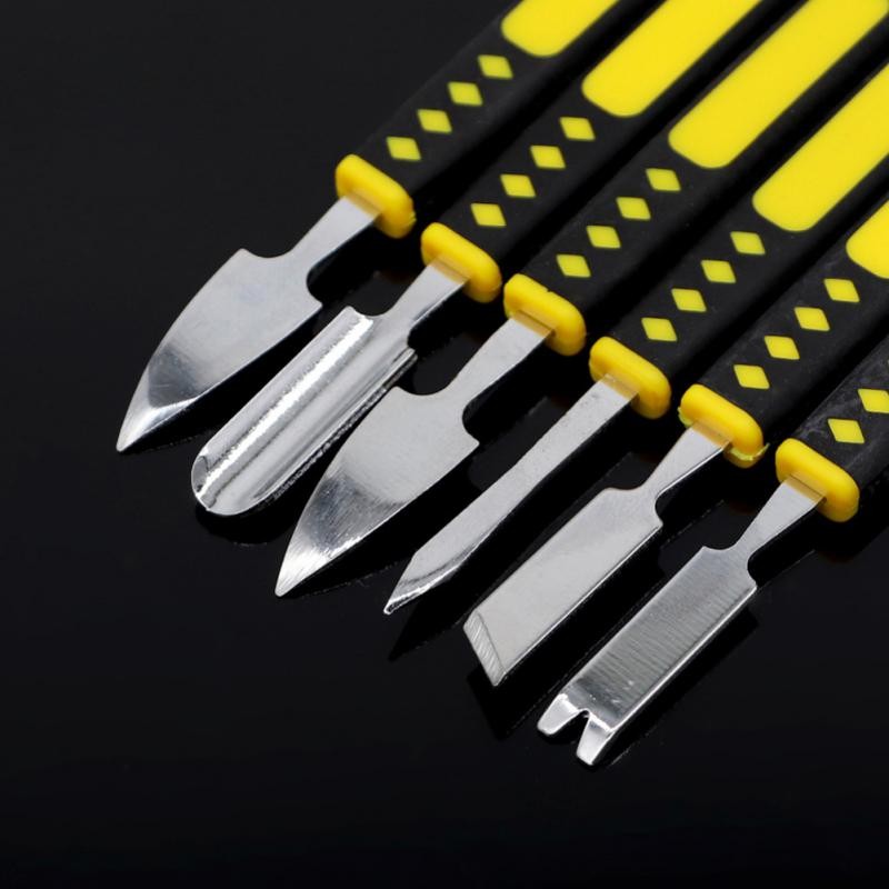 6pcs Mini Metal Repair Kit Metal Spudger Pry Opening Mobile Phone Repair Tool Kit Metal Crustic Lift Bar Repair Tools