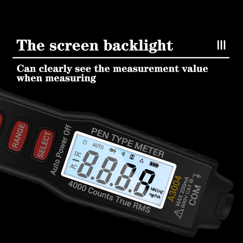 ANENG A3004 Multimeter Pen Type Meter 4000 Counts Non Contact AC/DC Voltage Resistance Capacitance Diode Continuity Tester Tool