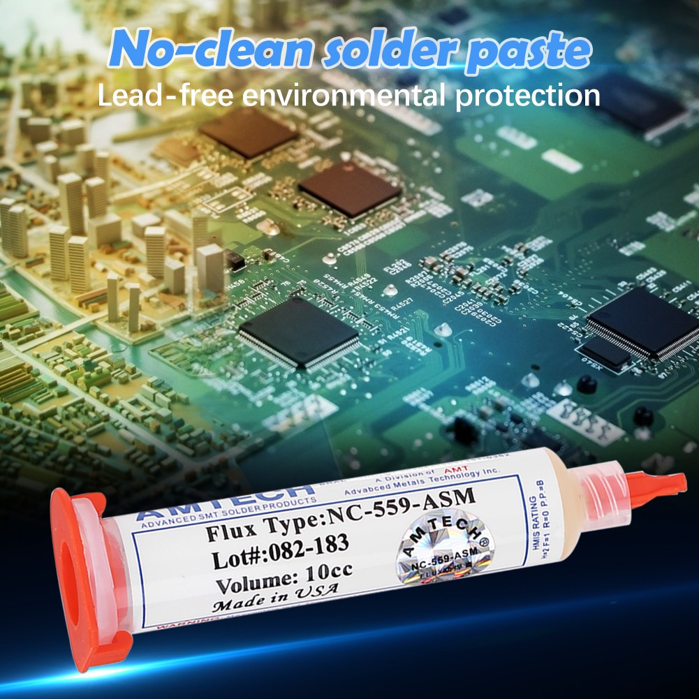 10cc Lead-Free Soldering Flux Grease For LED Chips BGA SMD PGA PCB DIY Repair Soldering Paste Needles Syringe Pusher Rework Tools