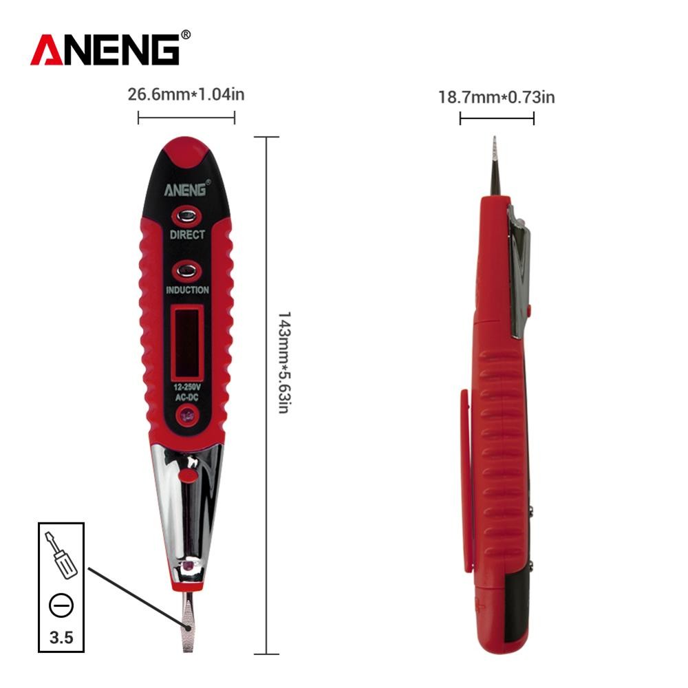 Precision Electric Tester Pen Pointer Screwdriver AC/DC 12-250V LCD Digital Display Voltage Test Pen With LED Lighting Test