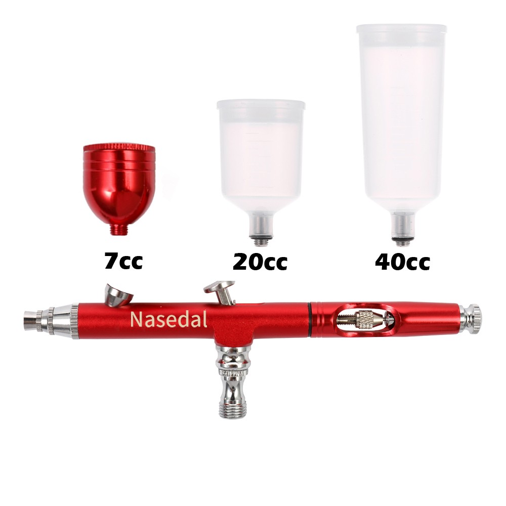 Dual Action Airbrush Red/Gold Gravity Feed 0.3mm Nozzle Cake Decorating Spray Gun Manicure Brushes With Wrench