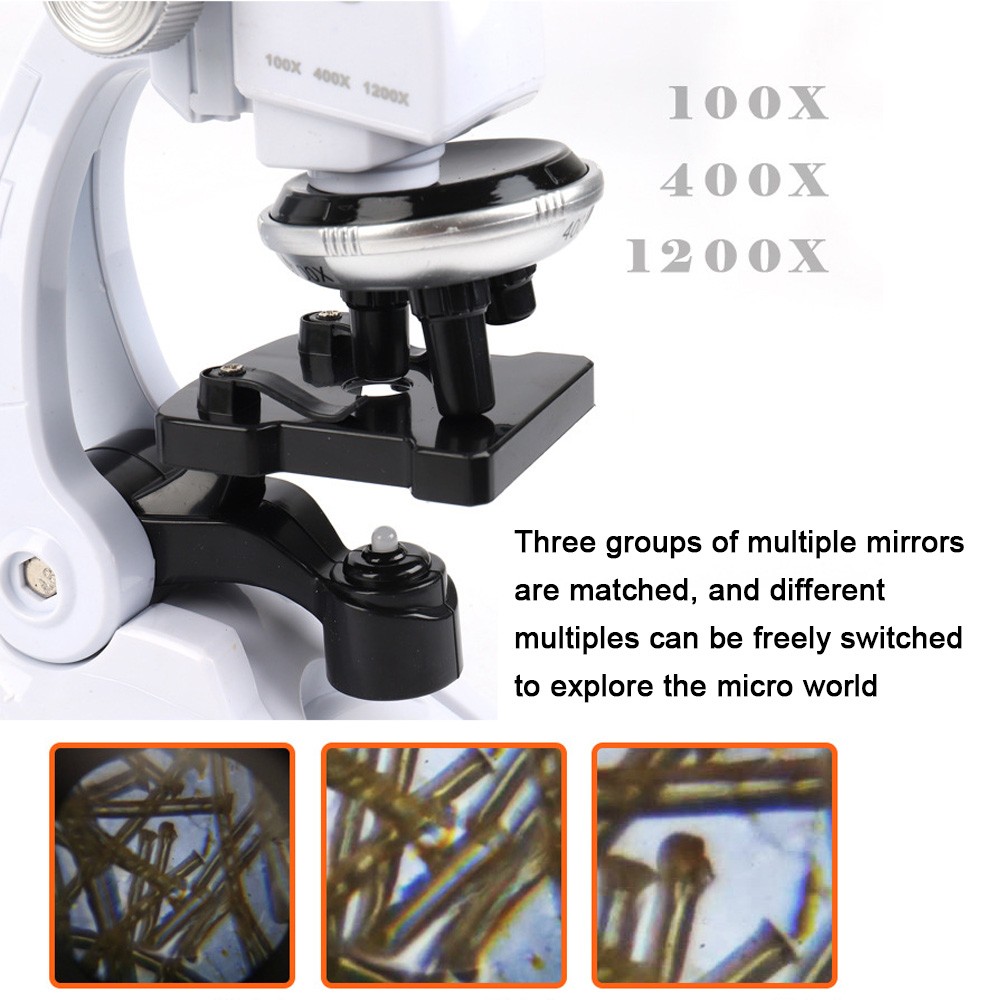 HD1200 times microscope for children, suitable with cell phone holder, simulation and educational toys