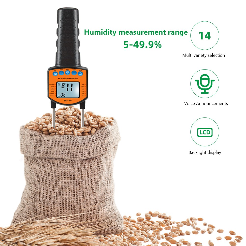 High sensitivity double sensor probe moisture peanut LCD display tester professional digital grain hygrometer