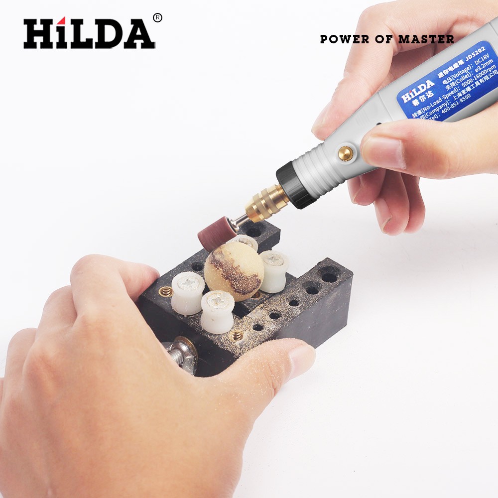 HILDA 18V Engraving Pen Mini Drill Rotary Tool with Grinding Accessories Set Multifunction Mini Engraving Pen for Dremel Tools