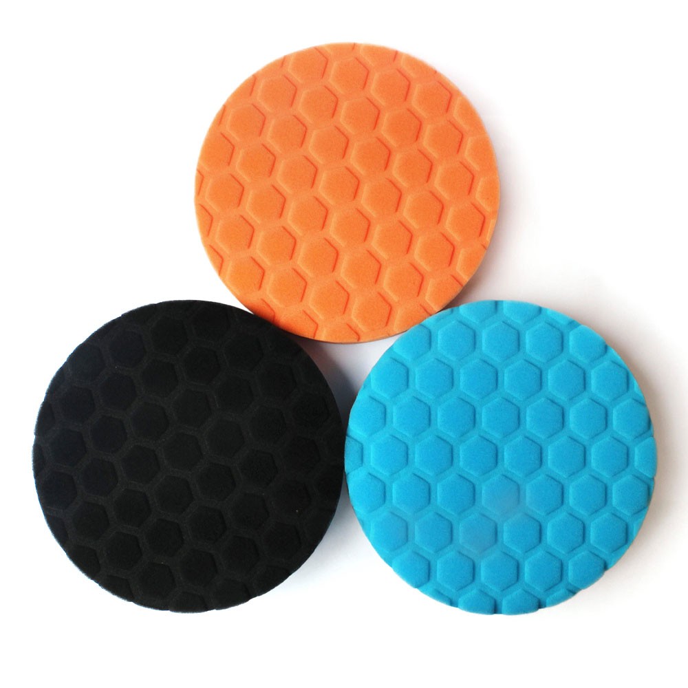 7 inch polishing sponge, 180mm, 3pcs, hex disc, foam, for car polishing, sanding, buffing