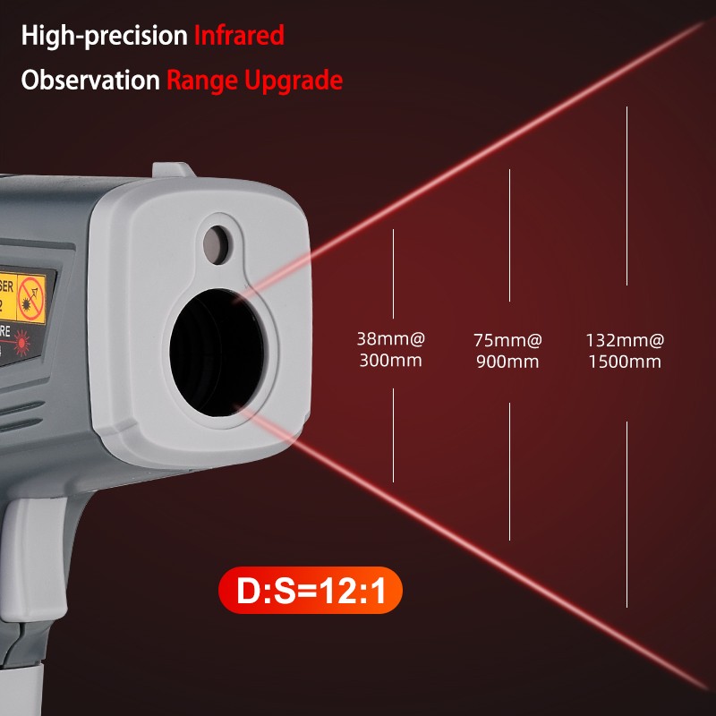 Infrared Digital Thermometer Laser Thermometer Gun LCD Thermometer Non-Contact Laser Thermometer 380℃ HABOTEST HT650A