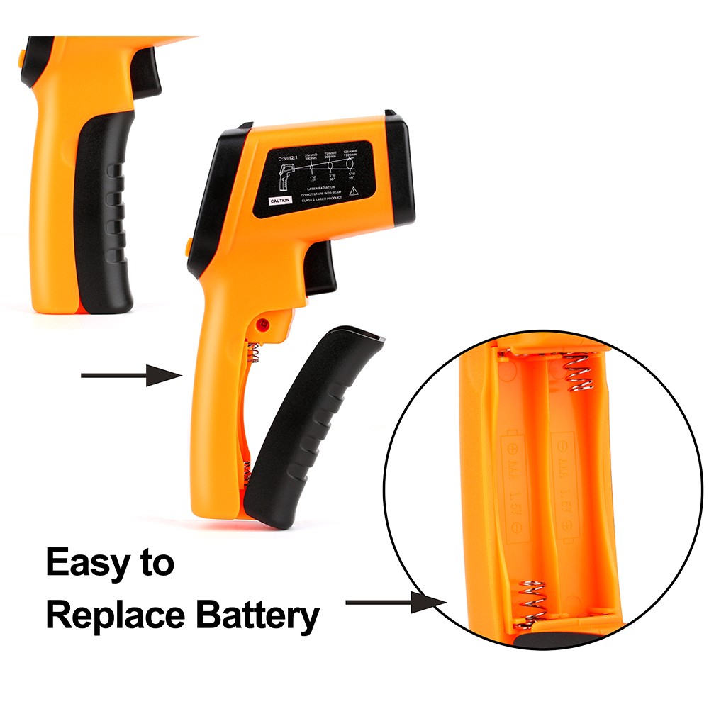 DZYTEK Non-Contact Digital Infrared Laser Thermometer Gun High Low Temperature Alarm -58℃~788℃ Thermometer