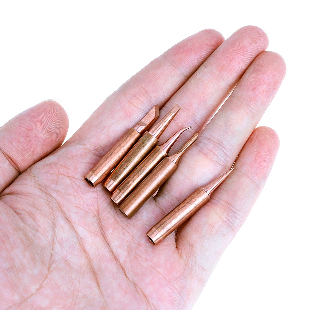 5/10pcs 900M-T Soldering Iron Non-magnetic Pure Copper Soldering Tips for 936 907 Sleeve Casing Soldering Tools Brand Iron Tip