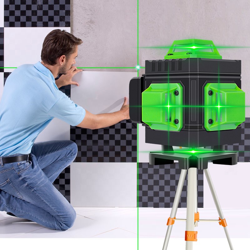 HEMUYOU Laser Level 12/16 Lines 3D/4D Self Leveling 360 Horizontal Green Laser Beam Horizontal Vertical Line Cross Lines Indoors