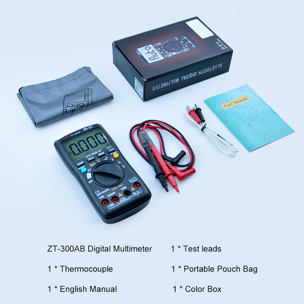 BSIDE Professional Auto/Manual Digital Multimeter 6000 Counts LCD True RMS Smart Voltage Current Frequency Thermometer