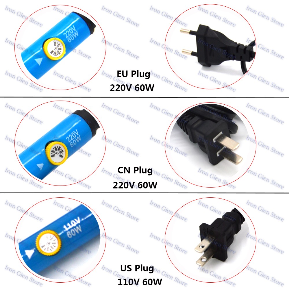 Electric Soldering Iron Kits 220V 110V 60W EU/US Temperature Adjustable Soldering Gun Repair Tool with Tin Sodder Wire 5 Tips Iron