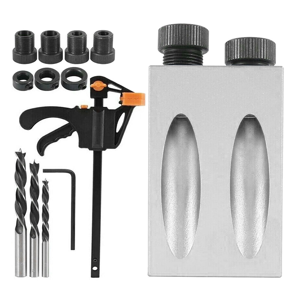 Professional Clamp Woodworking Multifunction Power Tools Durable DIY Angle Locator Woodworking Pocket Hole Jig Kit Home 15pcs/set