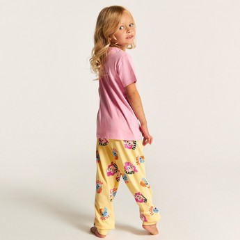 Hasbro Printed Round Neck T-shirt and Pyjama - Set of 2