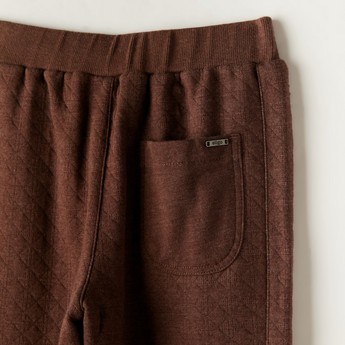 Textured Pants with Drawstring Closure and Pockets