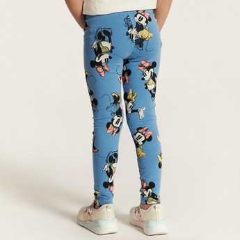 Disney Minnie Mouse Print Leggings with Elasticised Waistband