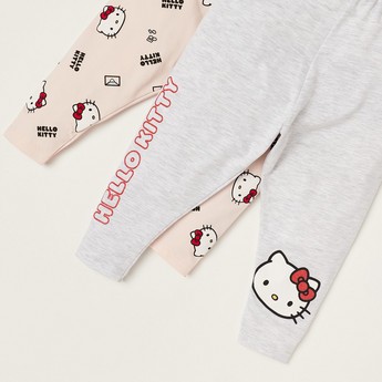 Sanrio Hello Kitty Print Leggings with Elasticated Waistband - Set of 2