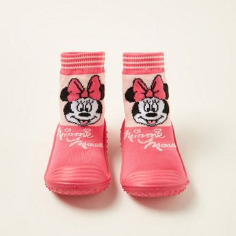 Disney Minnie Mouse Print Sneaker Booties