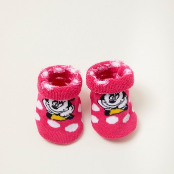 Disney Winnie-the-Pooh Print Booties with Folded Cuffs