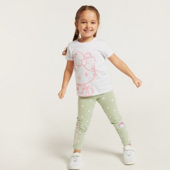 Sanrio Hello Kitty Print T-shirt with Short Sleeves - Set of 2