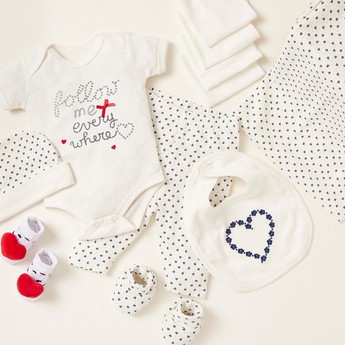 Juniors 12-Piece Heart Print Clothing Gift Basket Set