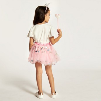 Charmz Glittery Tulle Skirt with Headband and Wand