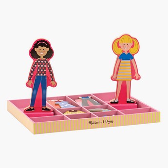 Melissa and Doug Abby & Emma Magnetic Wooden Dress-Up Dolls