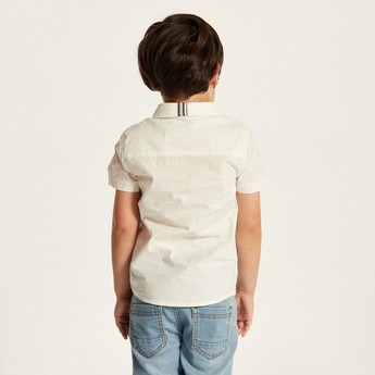 Juniors Panelled Shirt with Short Sleeves and Button Closure