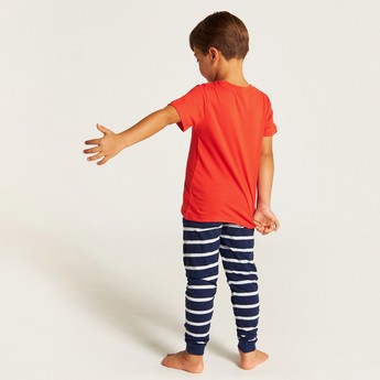 Juniors Printed Short Sleeves T-shirt and Elasticated Pyjama Set