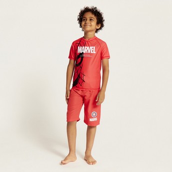 Spider-Man Print Swim T-shirt and Shorts Set