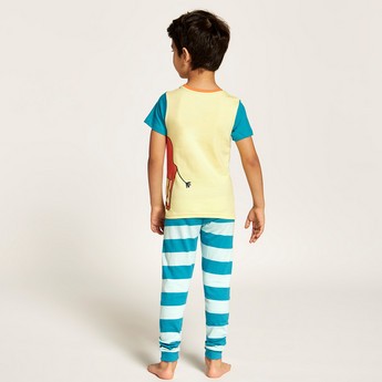 Juniors Camel Print Crew Neck T-shirt and Full Length Pyjama Set