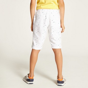 Juniors Printed Shorts with Pockets and Drawstring Closure