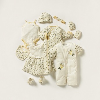 Giggles Floral Closed Feet Sleepsuit with Ruffles