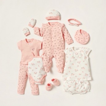 Juniors Floral Print Closed Feet Sleepsuit with Long Sleeves