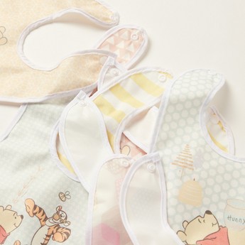 Disney Winnie the Pooh Print Bib with Snap Button Closure - Set of 6