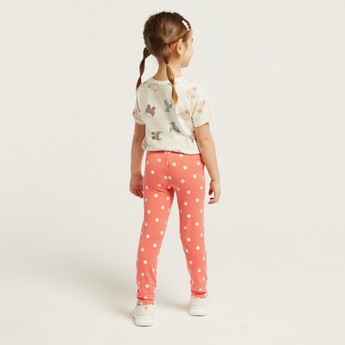 Juniors Printed Leggings with Elasticised Waistband - Set of 2