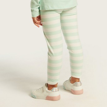 Juniors Striped Leggings with Elasticated Waistband