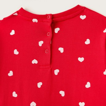 Sanrio Hello Kitty Print Knit Dress with Long Sleeves