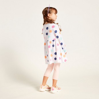 Juniors All-Over Printed Dress and Leggings Set