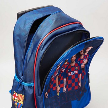 Barcelona Printed Trolley Backpack with Retractable Handle - 16 inches