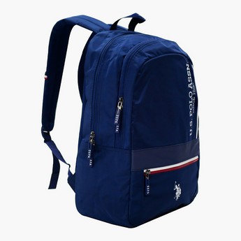 U.S POLO Solid Zipper Backpack with Pouch