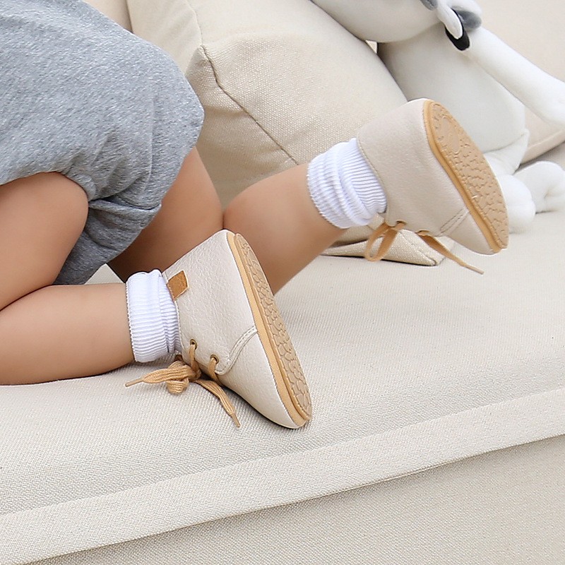 New Baby Shoes Retro Leather Boy Girl Shoes Multicolor Toddler Rubber Sole Anti-slip First Walkers Infant Newborn Moccasins