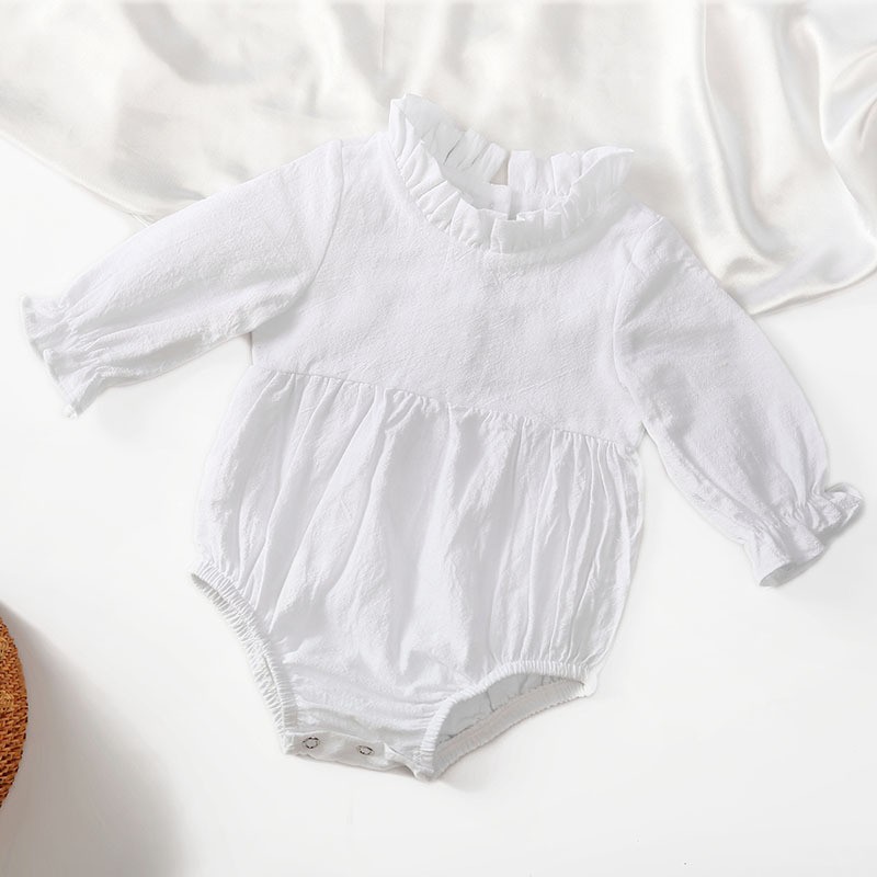 Fashion Baby Girls Romper Cotton Long Sleeve Ruffles Baby Rompers Infant Playsuit Jumpsuits Cute Newborn Clothes