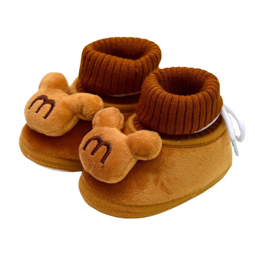 2022 New Winter Baby Shoes Infant Cotton Shoes Warm Shoes Plush Thick Medium High Tube Sock Baby Toddler Shoes Soft Shoes