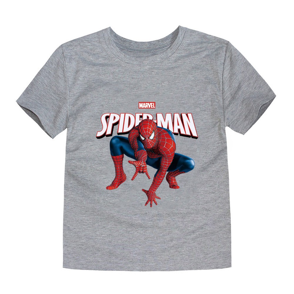 Pure cotton cartoon Disney Spiderman print boy T-shirt cotton short-sleeved children's clothing summer kids boy girl T-shirt