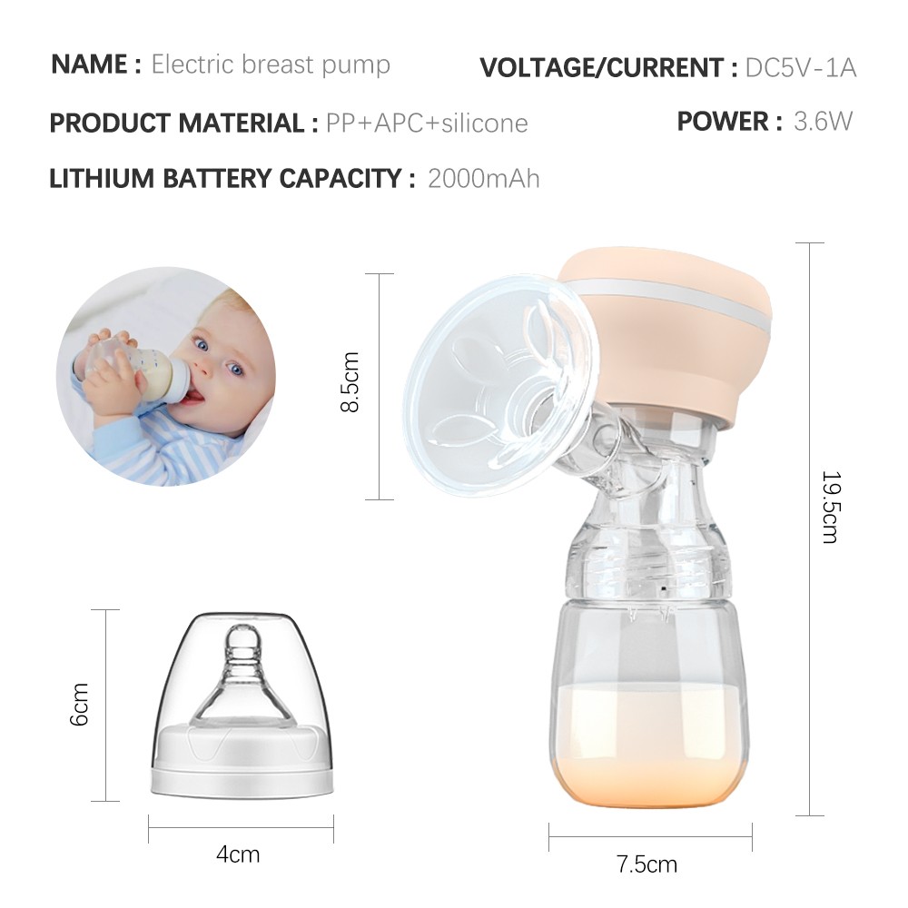 Electronic Breast Pump Integrated Milk Pump Portable Easy Convenient Charged Small Size Postpartum Supplies No BPA