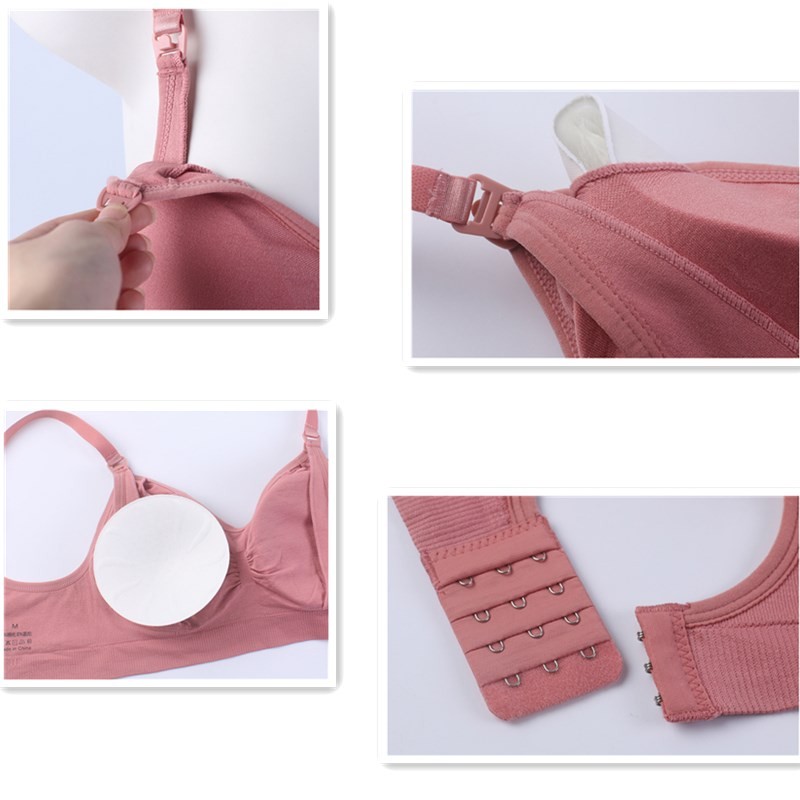 Breastfeeding Bra Clothes For Pregnant Women Up Open Button Wire Free Double Layer Seamless Maternity Underwear Large Size